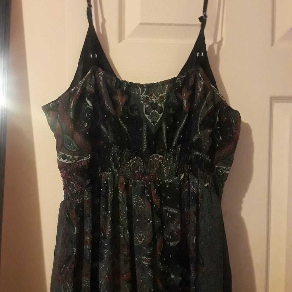 Womens Spaghetti strap multi Colored Maxi Dress